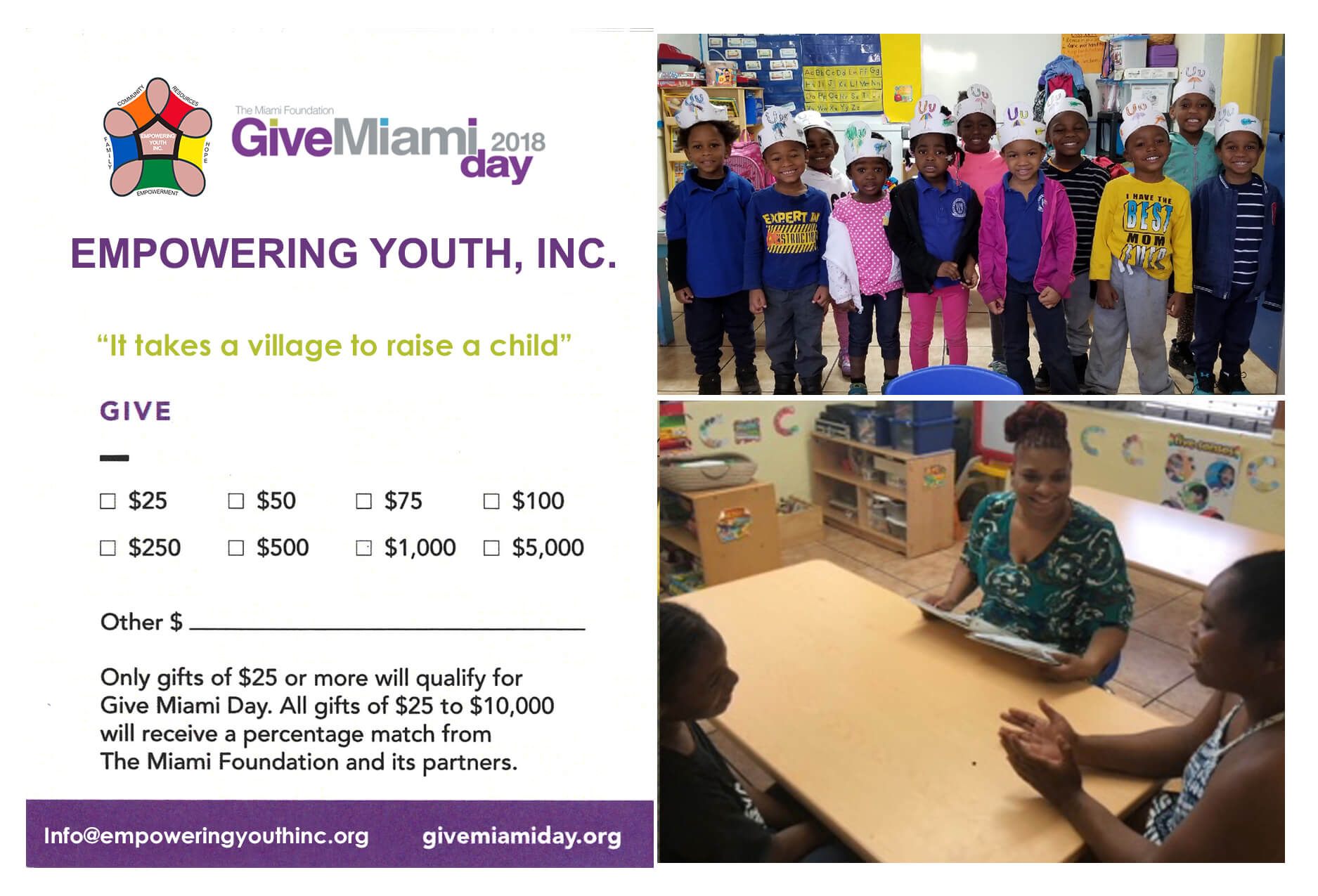 Collage of Give Miami day